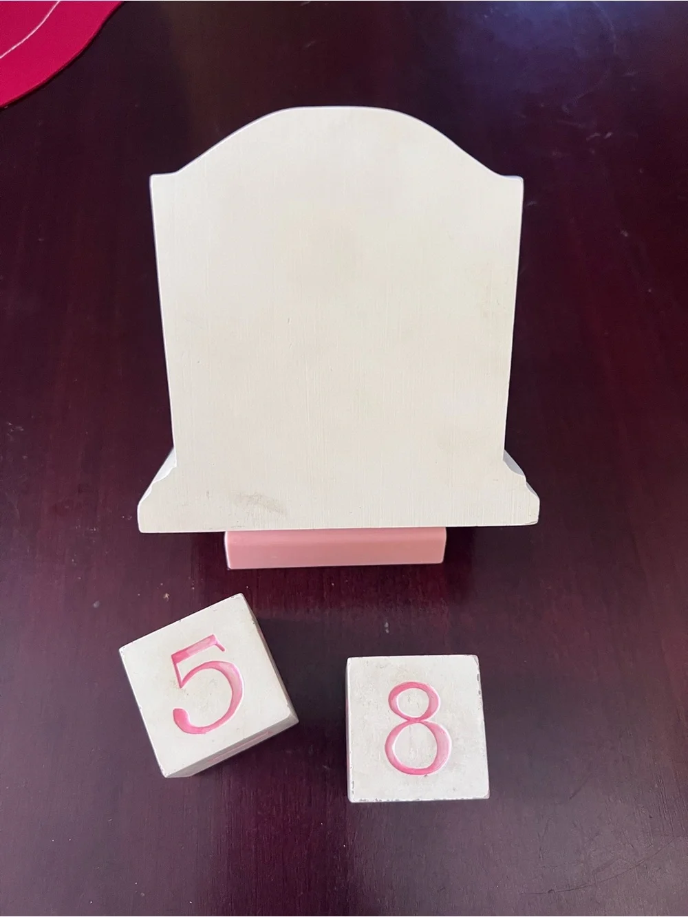 Hand-Painted Cream and Pink Floral Perpetual Calendar